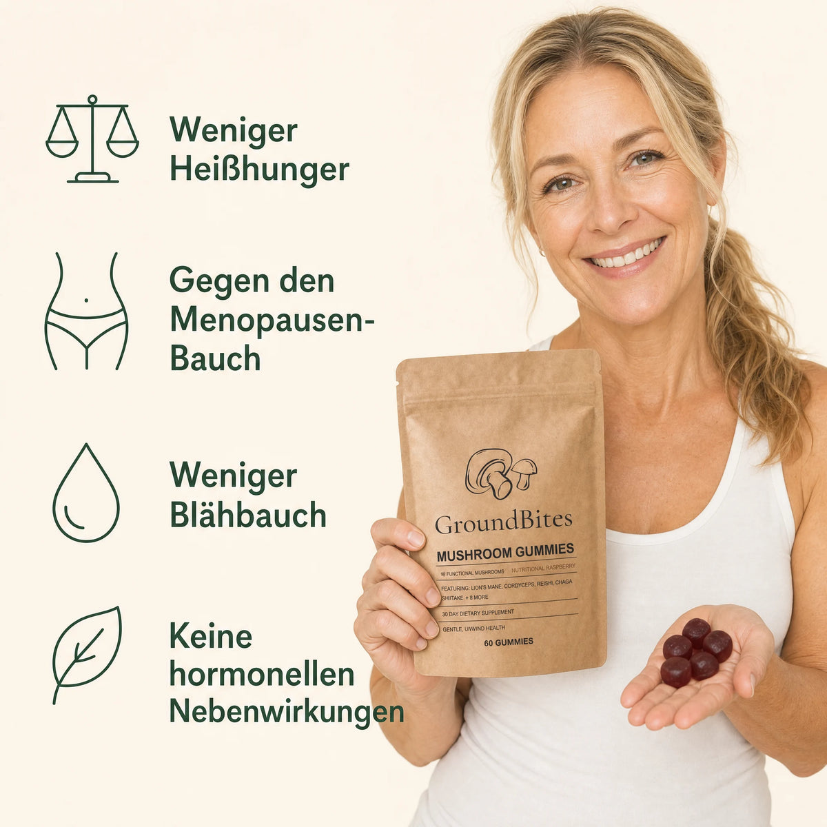 Pflanzlicher Meno-Bauch-Stopp